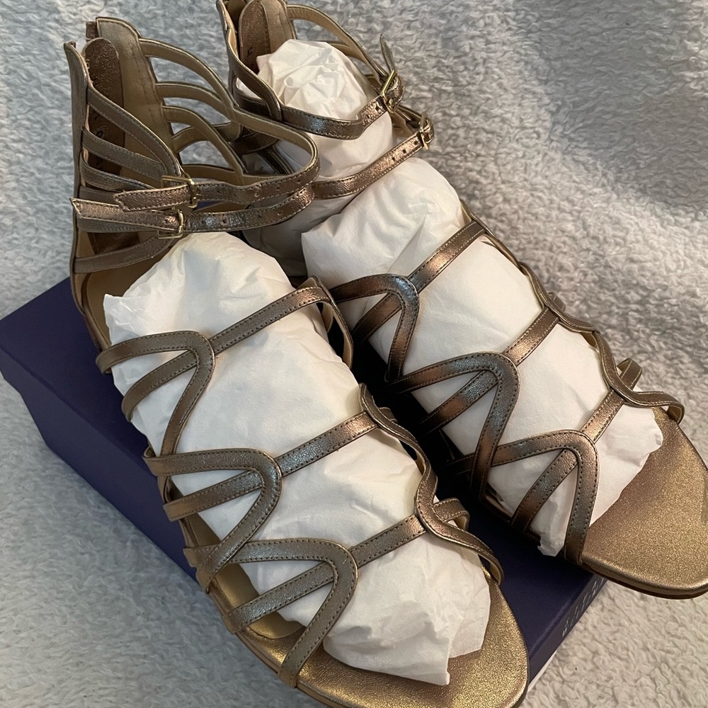 NIB Stuart Weitzman Athens Saddle Ale Washed Nappa Sandal Size 10